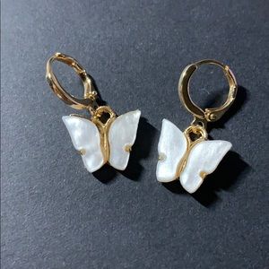 SnowWhite Butterfly Earrings